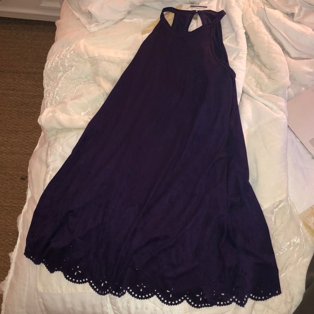 Purple suede dress